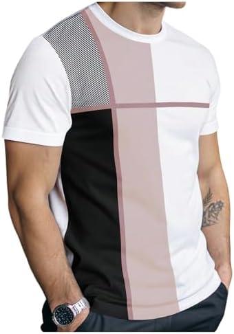 SOLY HUX Men's Casual T Shirts Short Sleeve Crew Neck Color Block Graphic Tees Shirt Summer Tops, XL