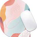 Bohemian Lines Mouse Pad, 6 x 8 in Minimalist Pattern Design, Oval-Angle Portable Mousepad with Non-Slip Base for Laptop Computer