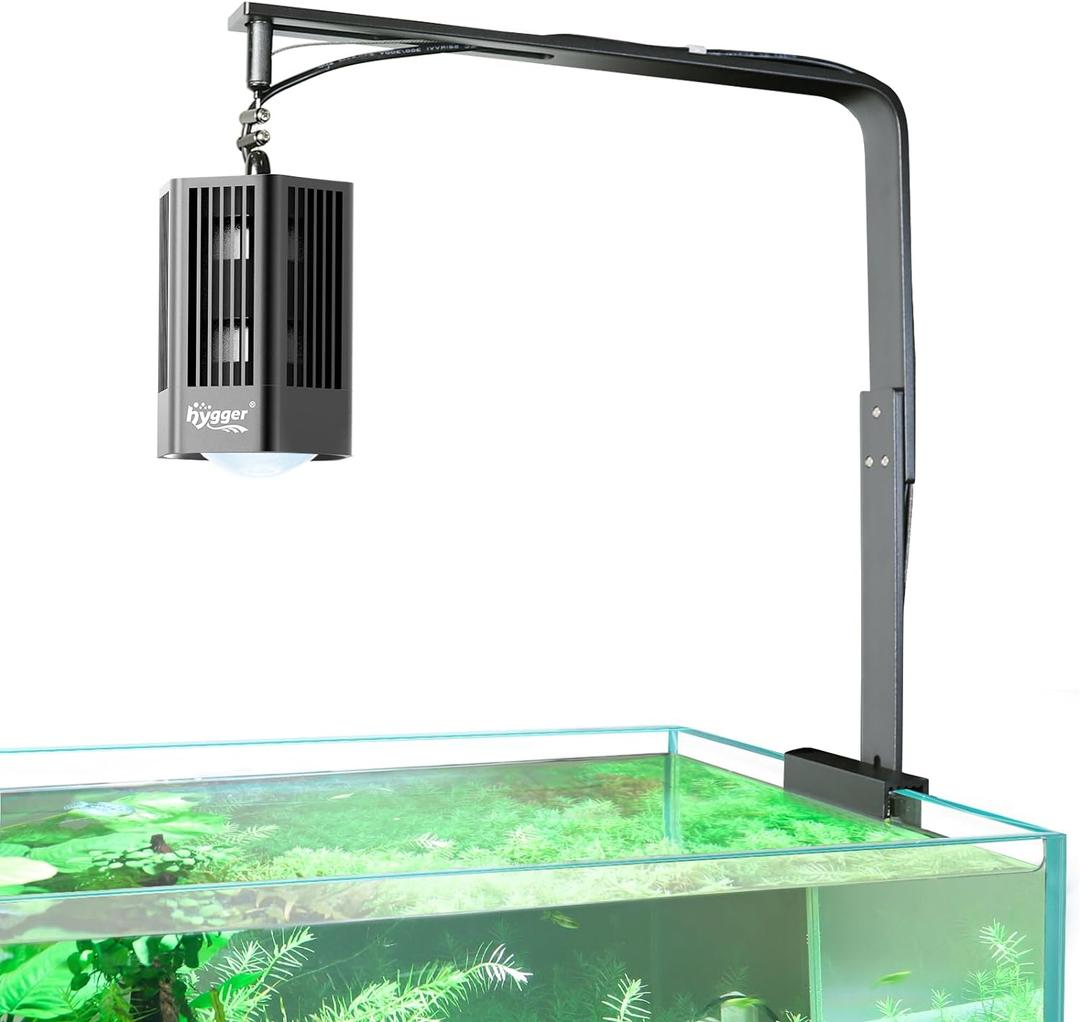 hygger 60W Aquarium Light Full Spectrum RGB COB LED Clip On Fish Tank Grow Light with Mounting Bracket Compatible with Timer Smart Plug for Low-to-High Light Demanding Aquatic Plants