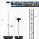 Boat Cover Support Poles with 3.2 LB Metal Base, Adjustable Pontoon Cover Support, Heavy Duty Boat Cover Poles for Pontoon, Aluminum Cover Support System with EVA Protective Foam,4 Pack