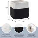 MEGASKET 3 Pack Cube Storage Bin, 11 Inch Cotton Rope Baskets for Organizing, Woven Fabric Kids Toy Bin Box, Baby Nursery Cube Storage Organizer, Decorative Cute Black Wicker Square Basket for Shelves