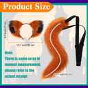 3 Pcs Men's Fox Cosplay Costume Set Includes Green Shirt Fur Fox Tail and Ears Headband for Summer Halloween Outfit (L)