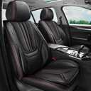Car Seat Covers Full Set Black and Red line, Premium Leather Car Seat Covers, Waterproof and Breathable Seat Covers, Universal Car Seat Protector Fit for Cars, Trucks, SUVs, Pick-ups
