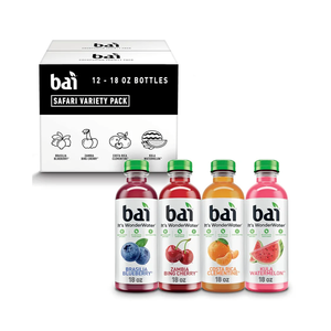 Bai Flavors Variety Pack, Antioxidant Infused Water Beverage, with Vitamin C and No Artificial Sweeteners, 18 fl oz Bottles, 12 Pack