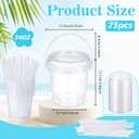 75 PCS Drink Buckets With Lids And Straws, 34 oz Clear Plastic Bucket Cups With Handles, Lemonade Buckets for Drinks, Iced Coffee, Smoothies, Fruit Tea, Pool Party, Birthday Party Supplies, Large