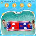 ShinyRelief Inflatable Pool Hockey Game Set for Kids, Floating Pool Toy with Puck and Pushers 65 x 33 in Water Swimming Training Game Toys for Boy Girl Teen Adults Summer Celebration(Classic)