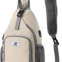 SKYSPER Sling Bag RFID Crossbody Sling Backpack Cross Body Shoulder Bag Travel Hiking Daypack for Women Men(Beige)