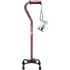 Hugo Quad Cane Adjustable for Right or Left Hand (1 Count (Pack of 1), Rose)