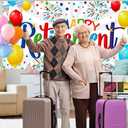 78.74''x39.37'' Retirement Banner Happy Retirement Party Decorations for Office F325