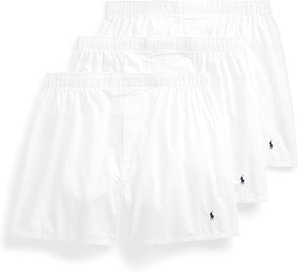 POLO RALPH LAUREN Men's Classic Fit Cotton Woven Boxers 3 Pack