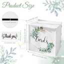 OurWarm White Wedding Card Box with Lock & Slot, PVC Gift Card Box for Wedding Reception, Eucalyptus Wedding Envelope Money Card Box for Party Graduation Birthday Bridal Shower Decorations
