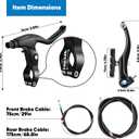 V-Type Bike Brake Set, Complete Universal Bike Front and Rear MTB Brake, Bicycle Brakes, Inner and Outer Cables, Include Brakes Lever Calipers Multi-Tool Wrenches