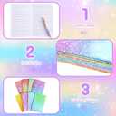 24 Pcs Glitter Mini Pocket Notepads for Kid Party Favor 6 Style Cute Notebook 32 Page 5 x 3 Inch Lined Paper Travel Writing Prism Journals for Women Birthday Back to School Gifts(Classic Color)