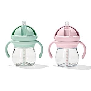 OXO Tot Transitions Straw Cup with Handles 6 oz.  Opal and Blossom  2 Pack