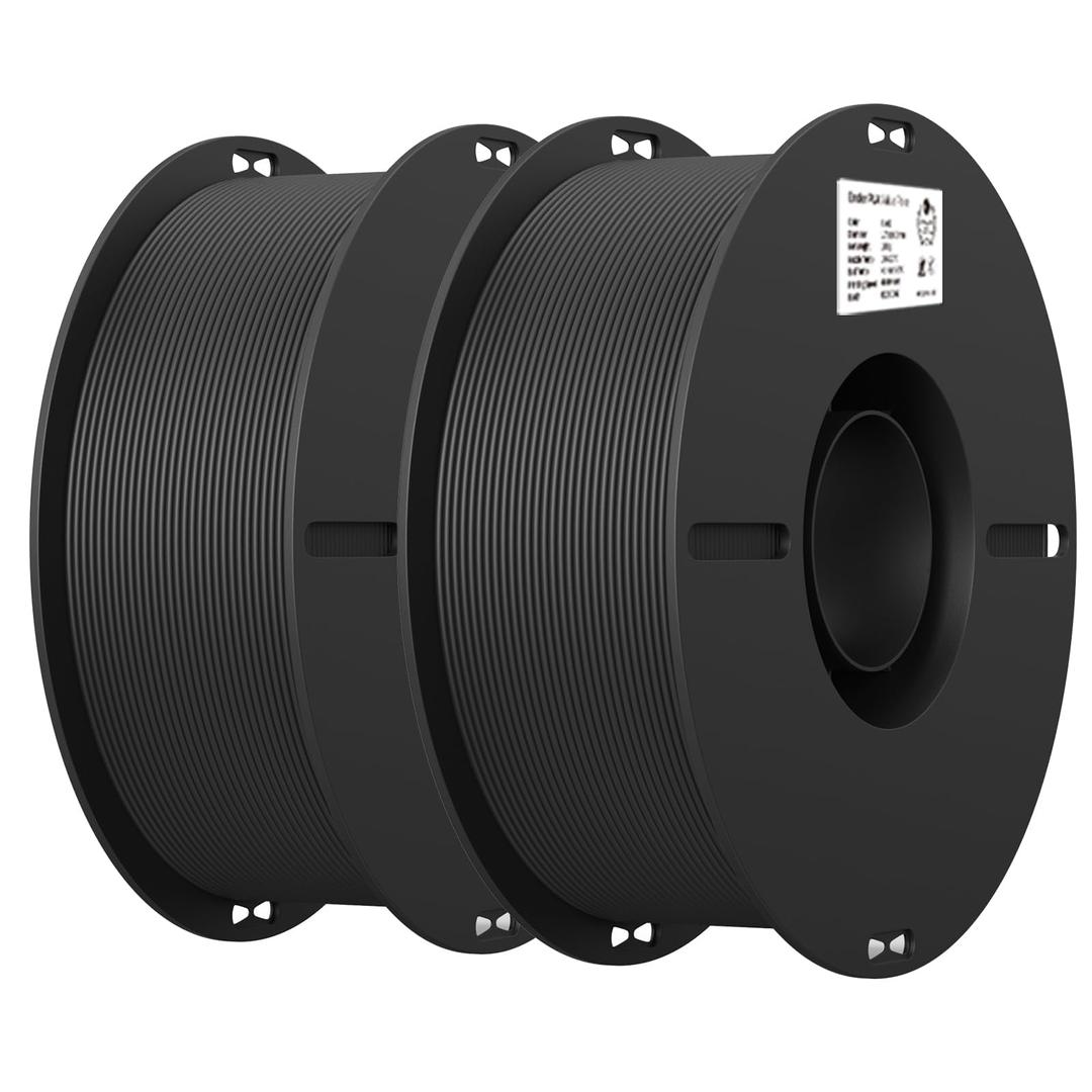 Creality 3D Printer Filament, PLA Filament 1.75mm Bundle 2Kg for 3D Printing, Ender PLA Filament NoTangling, Strong Bonding & Overhang Performance, Accuracy +/ 0.02mm (Black & Black 2Pack)