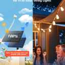 ST38 LED Solar Replacement Bulbs,1W Equal to 5W,DC 3V Plastic E12 Screw Base Shatterproof & Waterproof Globe Bulbs Light for Outdoor String Lights,Patio Cafe Bistro Decor, 2700K Warm White, 25 Pack