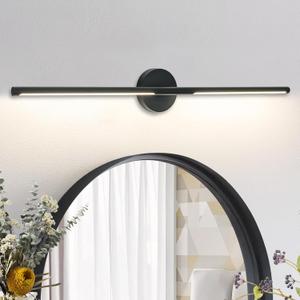 Matte Black Bathroom Light Fixtures Over Mirror 43 Inch, 33W 360° Rotatable Dimmable 4000K Led Vanity Light Bar, Modern Bathroom Vanity Lights Above Mirror