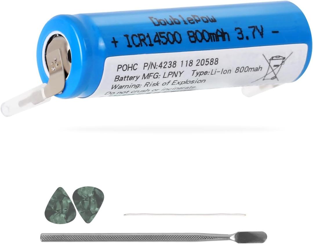 Electric Toothbrush Battery Replacement Compatible with Philips Sonicare Parts HX6300 HX6500 HX6610 HX6700 HX6900 HX9300 Series with Solder Wire, Disassemble Tools Set 800mAh