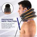 Cervical Neck Traction Device for Instant Neck Pain Relief - Inflatable & Adjustable Neck Stretcher Neck Support Brace, Neck Traction Pillow for Home Use Neck Decompression (Classic Gray)