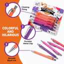 2 x Funny Cat People Pens - Snarky Office Gag Gift, Black Ballpoint Pens with Humorous Sayings for Pet Owners, Cat Lovers, Coworkers