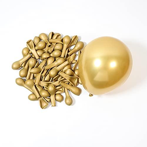 Metallic Gold Balloons 5 Inch 100 Pack, JOGAMS Gold Chrome Balloons for Birthday Party Wedding Baby Shower Festival Anniversary Decorations
