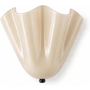 Vintage Shell Wall Sconce – Mid-Century Coastal Amber Glass Shade – Antique-Style Shell-Shaped Wall Lamp for Living Room, Bedroom & Hallway