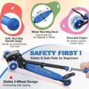 Scooters for Kids 6-8 8-12, Folding 3 Lighted Wheels Kick Scooter,3 Adjustable Height Handlebars, Lean-to-Steer,Widen Anti-Slip Deck, Heavy Duty Scooter for Boys Girls Ages 6-12,up to 170 Lbs