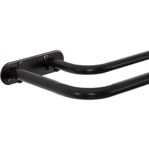 Double Curtain Rod Wrap Around Curtain Rods For Window 82 to 120 Inch Black Wrap Curtain Rod, Adjustable Length 82-120 Inch, Black