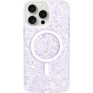 For iPhone 15 Pro Max Case, Clear Glitter MagSafe Compatible, Bling Sparkly Girly Case for iPhone 15 Pro Max, Magnetic Protective Phone Cover, Purple Glitter, Cetus