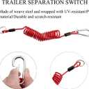 6ft Trailer Breakaway Switch, Breakaway Coiled Cable with Electric Brake Switch Breakaway and Coiled Cable Fits for RV Towing Trailer