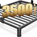 6 inch Full Size Bed Frame with Round Corner Legs Mattress Slide Stopper,Low Profile Heavy Duty Metal Platform,Steel Slat Support,No Box Spring Needed,Easy Assembly,Noise Free, Black 