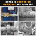 5PCS Air Brake Nylon Tubing Brass Union Fitting, 3/8" Tube OD x 1/4" NPT Thread Air Compression Straight Union Fittings for Nylon Hose with DOT Approved for Truck Trailers