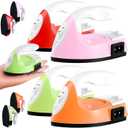 Zhehao 4 Pcs Mini Craft Iron Small Heat Press 3.39 x 2.36 x 2.56 Portable Heat Transfer Machine with Charging Base Accessories DIY Clothe Bead Patch Bag Hat Vinyl(Light Pink, Red, Green, Orange)