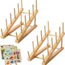 2-Piece Wooden Puzzle Storage Rack, Holder for Easel Board, Adult Puzzles Organizer Shelf