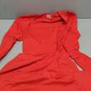 OQQ Long Sleeve Mini Dress Women Cocktail Ruched Waist Ruffle Corset Party A-line Dresses.L