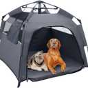 Pop Up Dog Tents, Plusvivo Foldable Cool Mesh Camping Tent - 40" X 40" X 28" With Shoulder Bag & UV Canopy