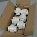 6 x 6Pcs 3/4Inch Female Threaded PVC Union Coupling Pipe Fitting (F x F) 3/4'' PVC FNPT Female Union Coupling Adapter for Sprinkler Pipe, Irrigation, Plumbing, Schedule 40, EPDM O-Ring