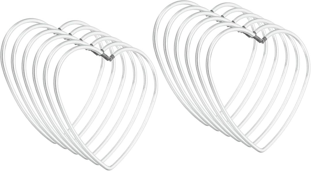 PATIKIL 3inch Dream Catcher Rings, 12 Pcs Metal Heart Shape Macrame Wreath Floral Ring Hoop for Home DIY Craft Wedding Wall Hanging Decorations, Silver