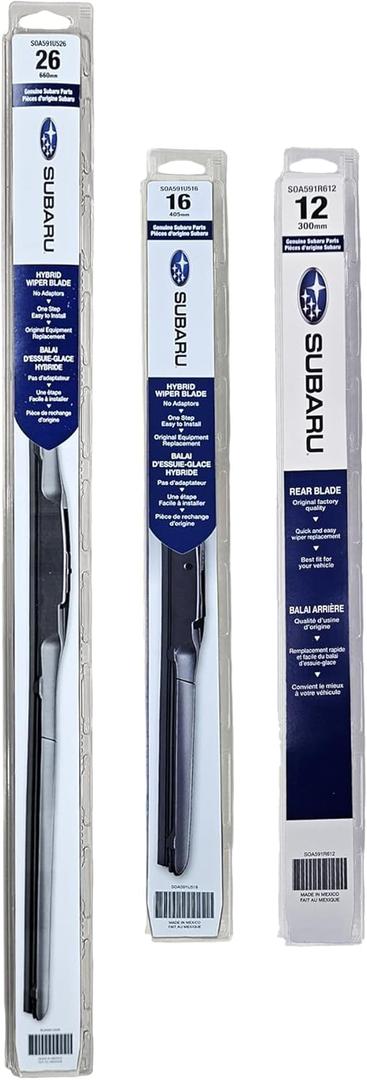 Subaru 2013-2017 Crosstrek Front & Rear Windshield Wiper Blade Set Genuine OEM