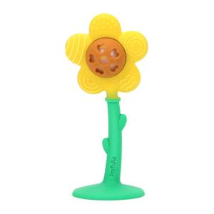Baby Teething Toys 3-6 Months, Teether and Sensory Rattle for Babies 0-6 Months, Food Grade Silicone Teethers 6-12 Months, Infant Teething Relief Chew Toys, Sunnyflower Teether Toy BPA Free - Yellow