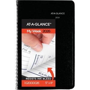 AT-A-GLANCE 2026 Appointment Book Planner, Weekly, 5" x 8", Small, DayMinder, Black (G2000026)