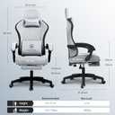 GTPLAYER Gaming Chair, Computer Office Chair with Pocket Spring Cushion, Linkage Armrests and Footrest, High Back Ergonomic Computer Chair with Lumbar Support Task Chair with Footrest (Frostedgray)