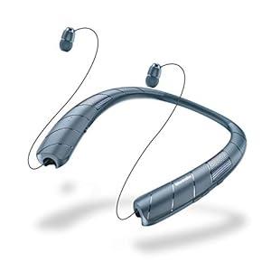 Neckband Bluetooth Headphones Speaker 2 in 1Wireless Wearable Speaker with Retractable Earbuds, 3D Stereo Sound, Portable Speaker and Headset w/Bulit in Mic for Home, Office and Outdoors
