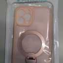 FNTCASE for iPhone 12 Pro-Max Case: [360 Spin Magnetic Stand] [Compatible with Magsafe] [Screen Protector] Translucent Matte Military Grade Shockproof Full Camera Protective Phone Cover - Pink