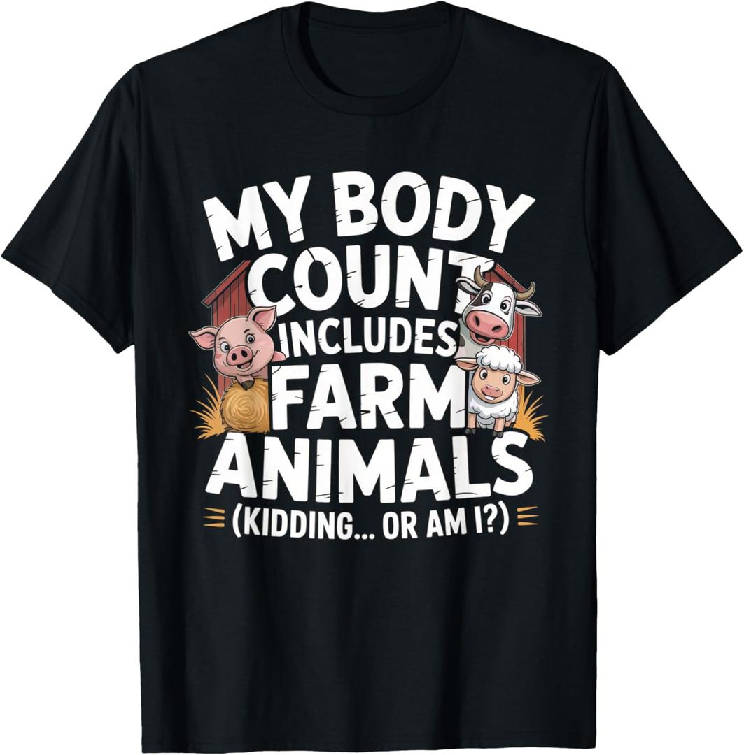 Embarrassing Shirt Farmer Meme Inappropriate Farm Animals T-Shirt, Black, L