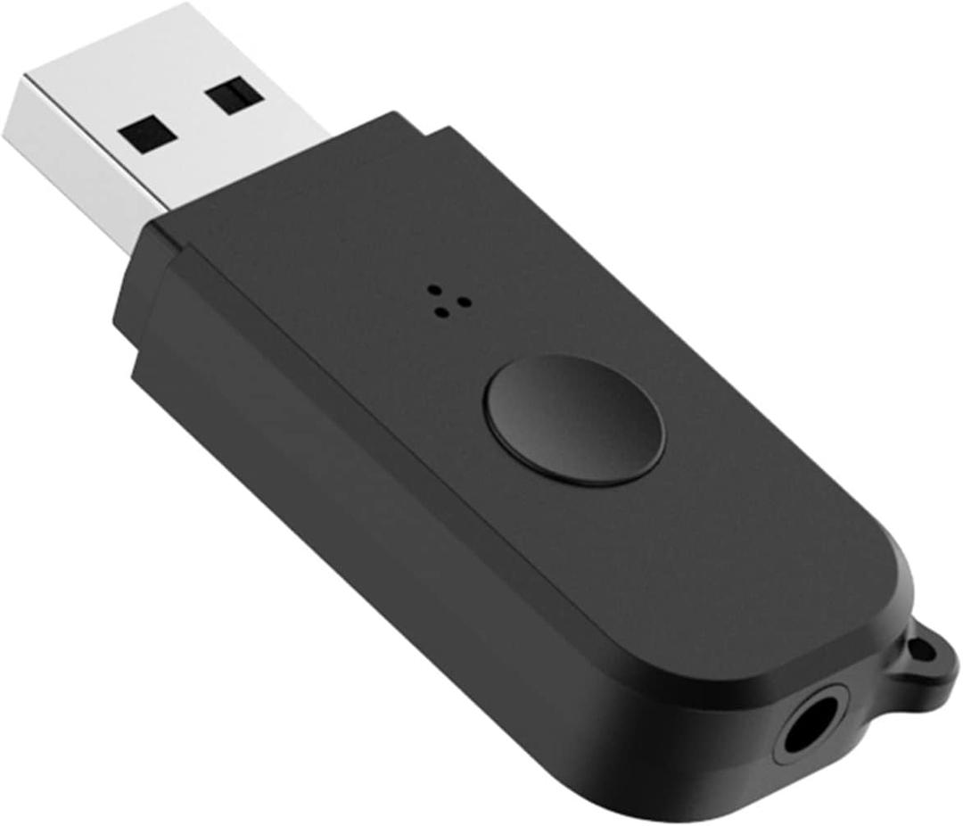 2 in 1 Bluetooth V5.3 Transmitter Receiver, BT USB Adapter, Wireless Audio Transmitter for TV to Bluetooth Headphones, Low Latency, Power by USB for TV/PC Home/Car Sound System