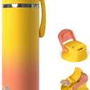 OISIZ Insulated Water Bottle 24 oz with 2 in 1 Spout and Straw Lid,One Click Safety Lock,100% Leakproof,Keep Cold 24H,Vacuum Stainless Steel Water Bottle for School,Travel and Sports,Dishwasher Safe