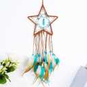 MEXIDAWN 2 Pack DIY Feather Dream Catcher Kits Turquoise Wall Hanging Boho Decor Handmade Dream Catcher for Adults