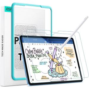 ESR 2 Pack Paper-Feel Screen Protectors for iPad A16 11th/10th Generation (11 Inch/10.9, 2025/2022), Write and Draw Like on Paper, 9H Tempered Glass, Matte Writing Film with Alignment Frame, Anti-Glare