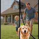 Kitsure Magnetic Screen Door - 38.0 x 82.0 in Retractable Screen Door Mesh for Front Door or Sliding Door, Pet & Kid Friendly, Hands-Free Closure Keeps Bugs Out & Lets Breeze in, Stripe Black